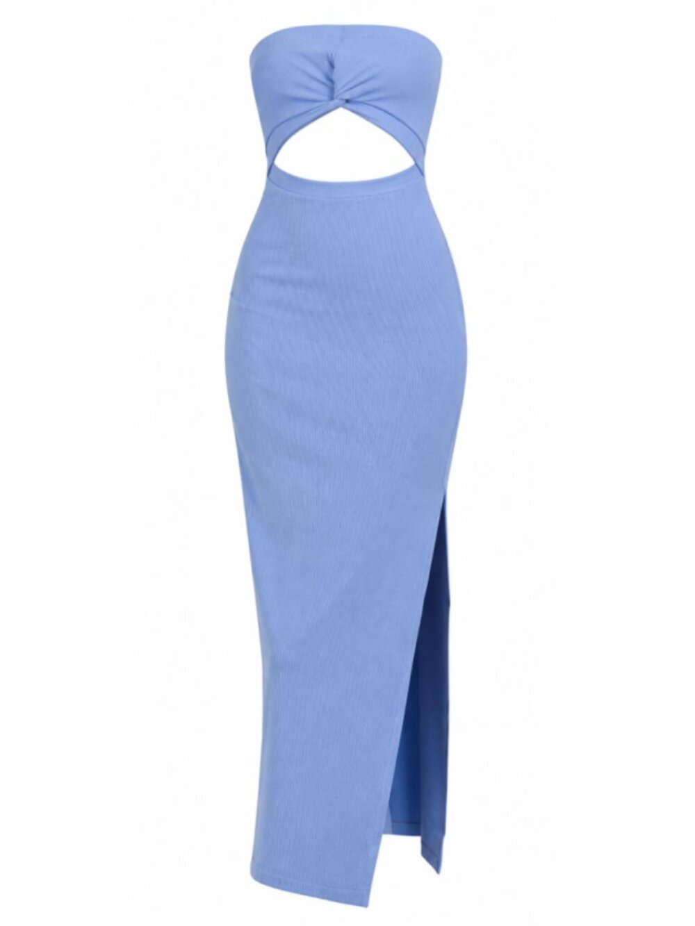 NWT L*SPACE Kierra Strapless Cutout Midi Dress Purple Ribbed Size L